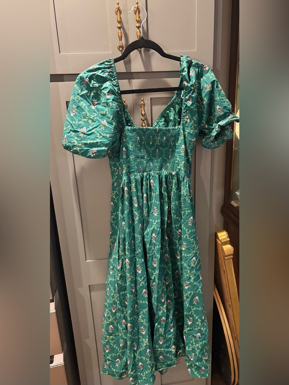 Hill House Ophelia Dress Green Emerald Trellis - Picture 4 of 4